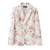 Blazer a tinta unita e a quadri da donna, Giacca da completo in misto cotone poliestere stile urbano, Blazer da pendolare per l'ufficio