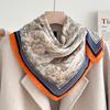 Chessboard Plaid 71CM Cotton and Linen Silk Scarf Small Square Scarf Women's Spring and Autumn Summer Thin Scarf Scarf Linen Headscarf Belt