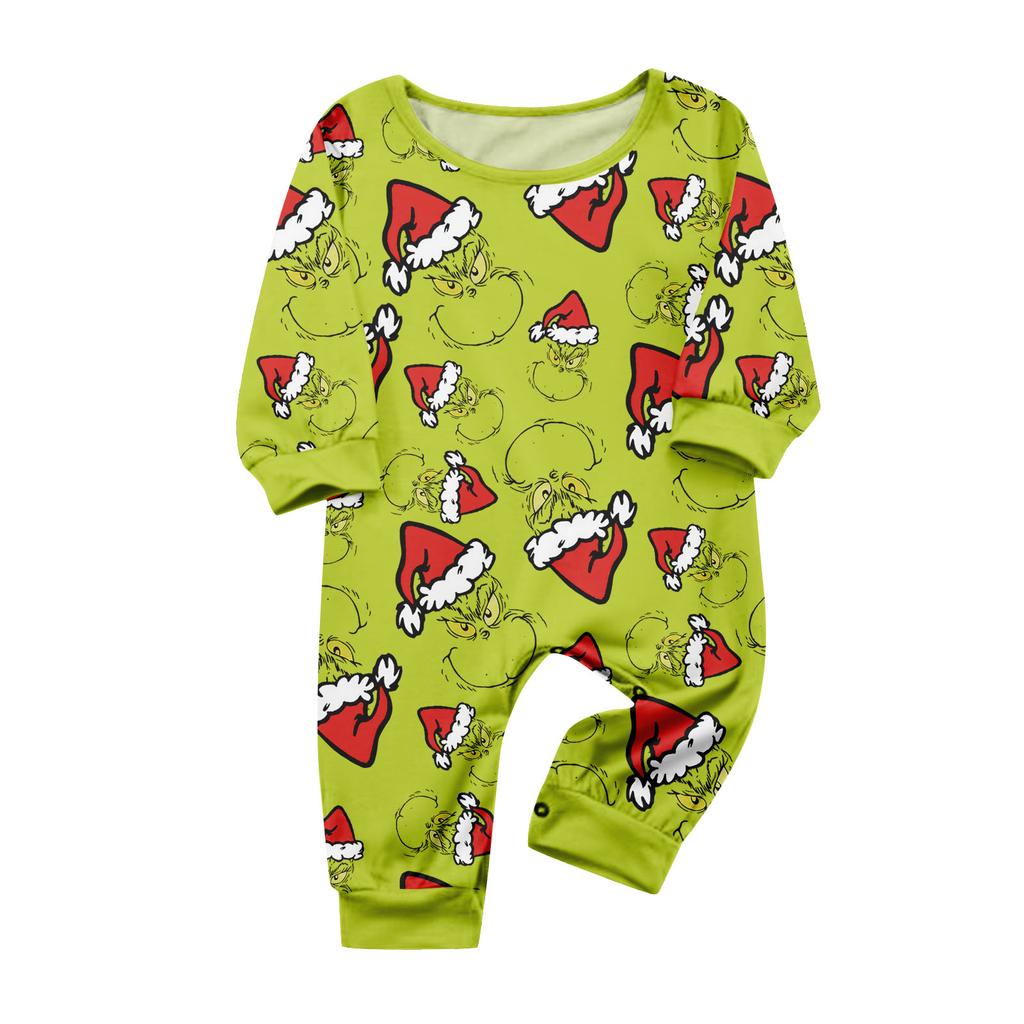 Christmas Print Cute Family Set Pajamas, Home Clothes, Family Set Long Sleeve Top Pants Set
