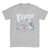 Elvira Herrin der Dunkelheit Grab und Blitz Unisex T-Shirt Vintage Tees Kurzarm Rundhals T-Shirts Baumwolle Große Größen Kleidung