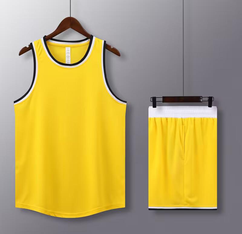 Unisex Summer Basketball Team Jersey & Shorts Set for College Students 3XL жёлтый