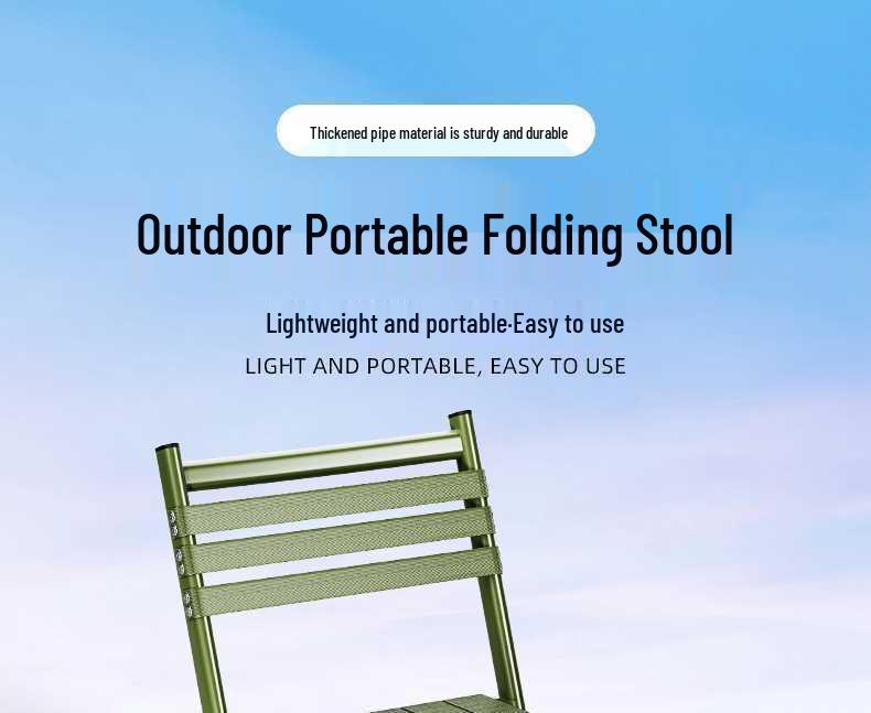Portable Ultralight Folding Stool with Backrest - Dual-Use for Camping, Fishing, and Barbecue