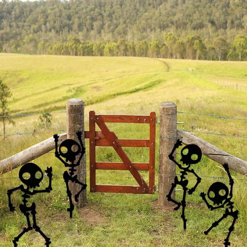 Dancing Skeleton Lawn Garden Decoration Outdoor Creative Silhouette Garden Decoration Signboard Plugin Garden Statue Sculpture