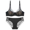 Luxus Damen Dessous Set Sexy Spitze Stickerei Unterwäsche Französisch Dünne Cup Push Up BH Sommer Mesh Atmungsaktiv Intimates BH Sets
