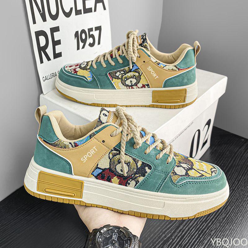 Small niche men's shoes spring summer new breathable board shoes casual versatile thick sole anti slip sports trendy shoes