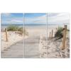 Dreiteiliger Leinwanddruck „Strand, Meer, Sandlandschaft“.