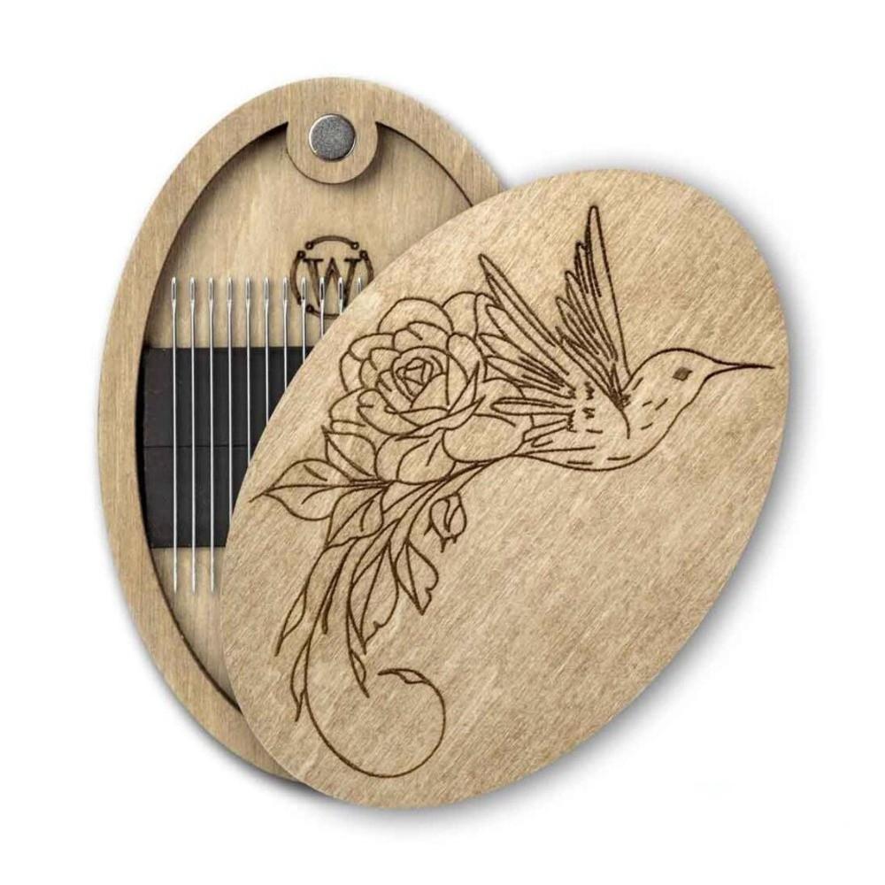 Magnetic Feature Wooden Magnetic Needle Box Magnetic Needle Holder  Home Organization