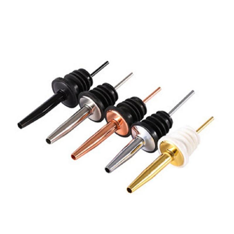 4pcs/set Wine Bottle Pourer Stopper Stainless Steel Wine Liquor Spirit Pourer Free Flow Wine Bottle Pour Spout Stopper Barware