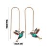 1 Pair Unique Long Drop Earrings Bird Pendant Tassel Crystal Pendant Earrings Ladies Jewelry Design 2 Colors Hummingbird Earring