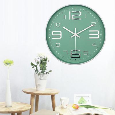 12-inch 30CM Round Silent Wall Clock Plastic Stylish Simple Digital Clock for Bedroom Can Be Designed As Required