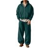 Winter Hooded Zip-Up Sweatshirt and Sweatpants Set Matching Tracksuit for Women and Men