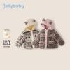 JELLYBABY Girls' Cartoon Fleece Hooded Winter Jacket
