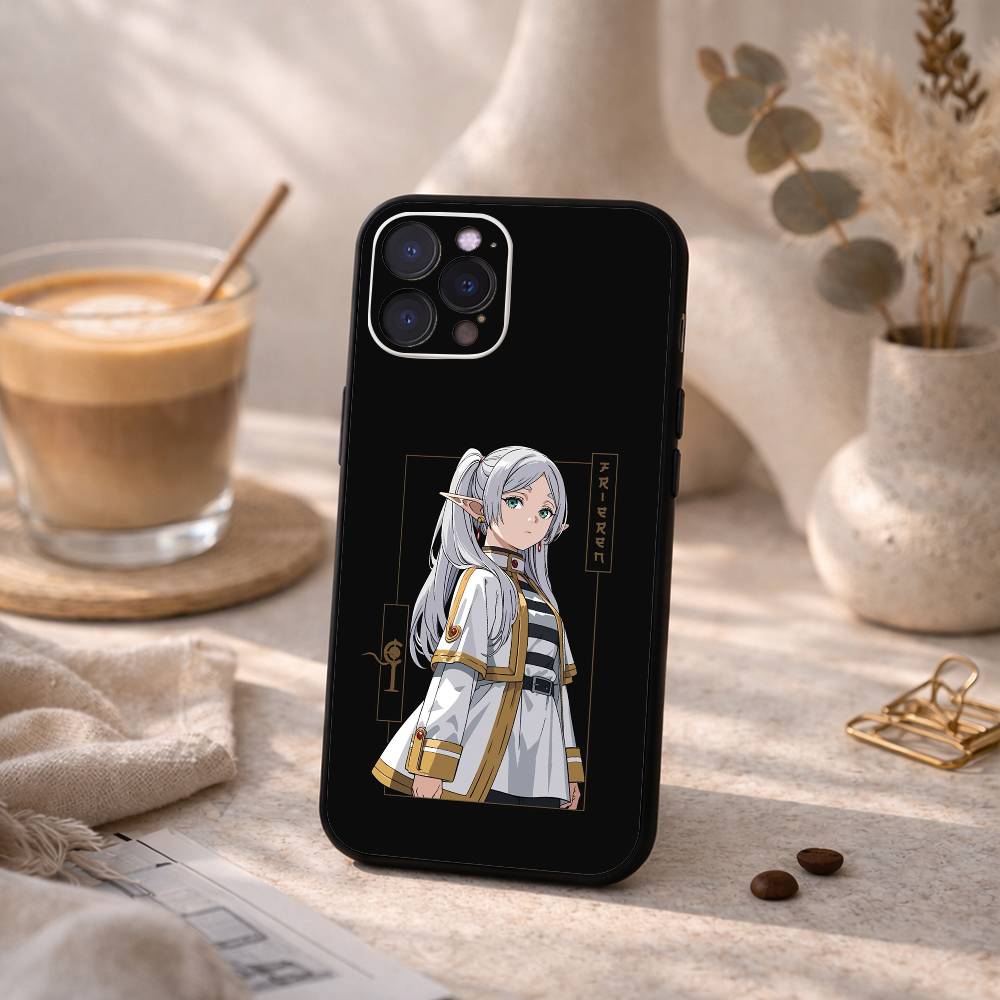 Frieren Anime Beyond Journeys End Phone Case For iPhone17,16,15,14,13,12,Plus,Pro Max, 5G Others Soft Black Cover