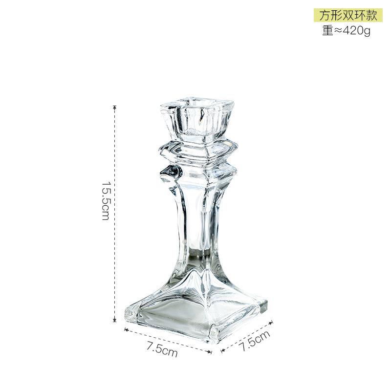 Vintage Clear Crystal Glass Candlestick Valentine'S Day Romantic Candlelight Dinner Shooting Props Home Wedding Decoration Premium Quality