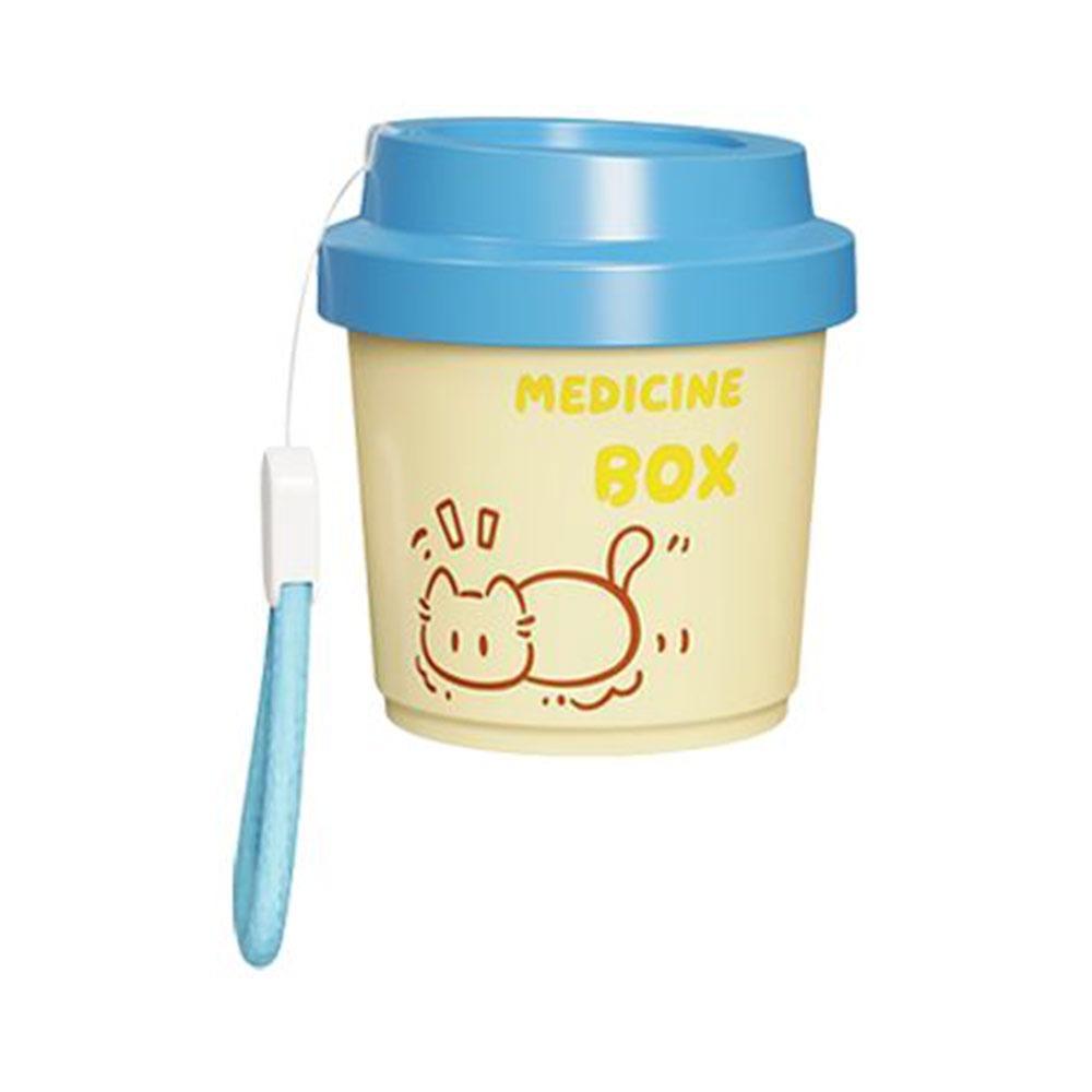 

New Multifunctional Pillbox Portable Cup Shape Pill Dispenser Case Pill Storage Tool Sealed Box синий