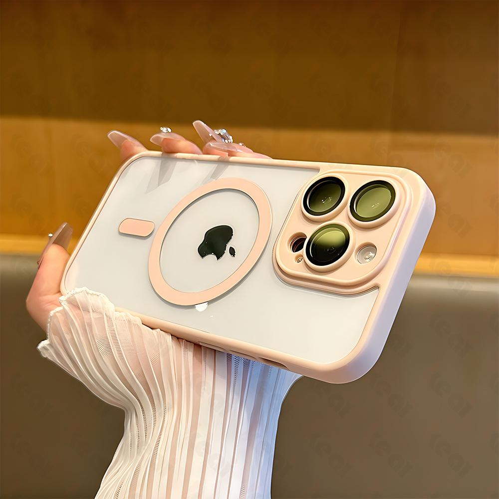 Akrylový Průhledný Magnetický Sací Vhodný pro Pouzdro na Mobilní Telefon IPhone16 Plně Zahrnující Objektiv Macaron IPhone15 Ochranné Pouzdro