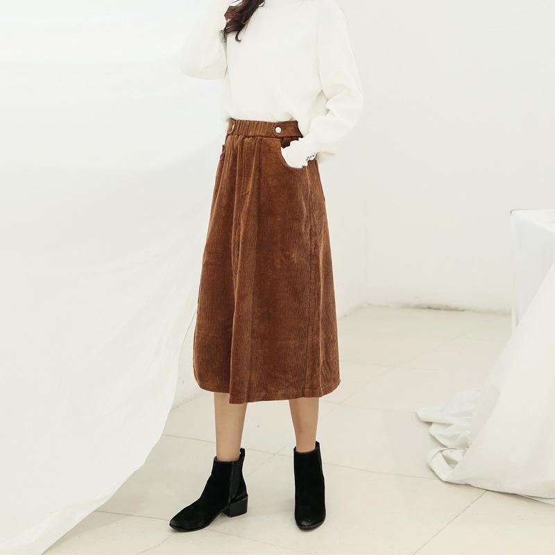 Winter Kord Halblanger A-Linien Rock für Damen