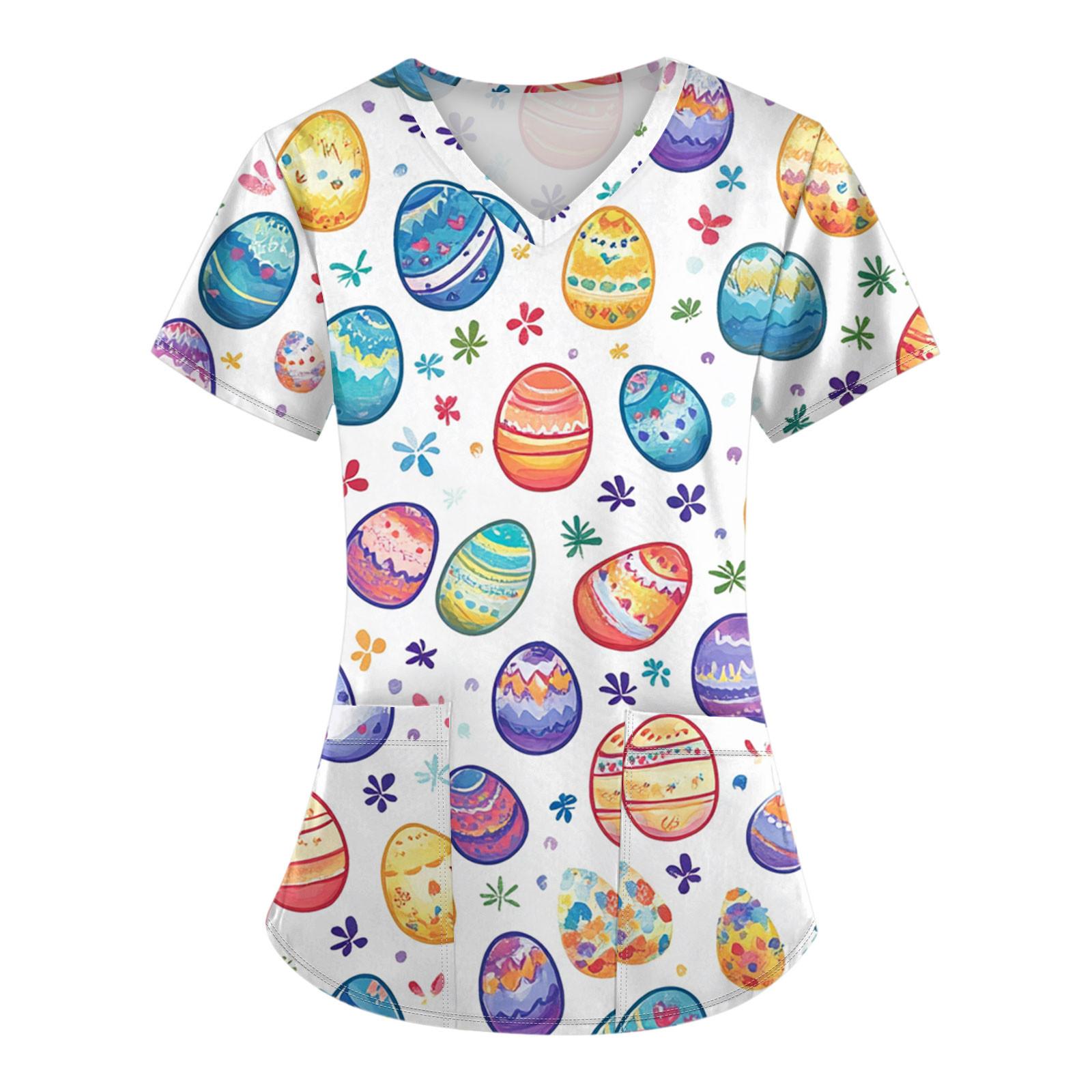 

Женские модные комбинезоны с коротким рукавом и V-образным вырезом, с карманами, пасхальные топы с принтом, одежда XXXXXL фиолетовый