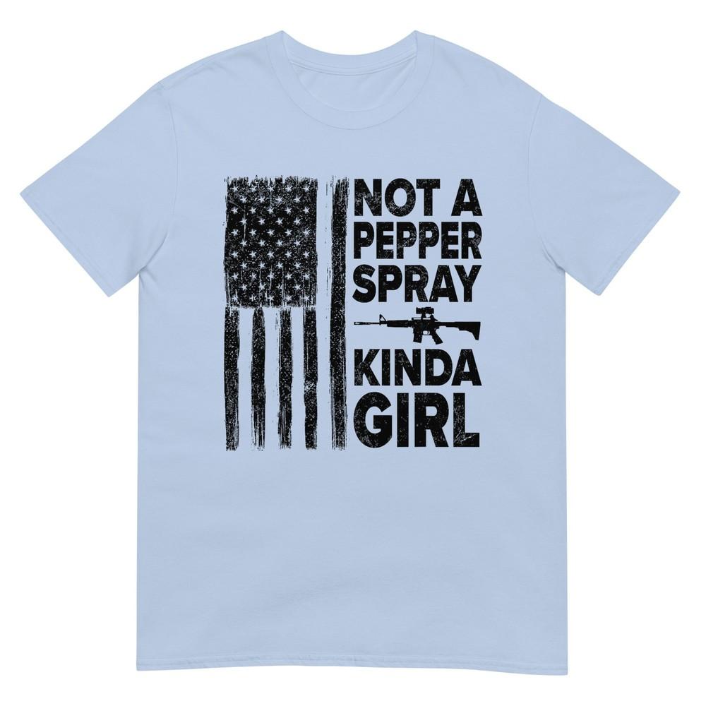 Not A Pepper Spray Kind Of Girl Patriotic Flag Gun Tshirt S