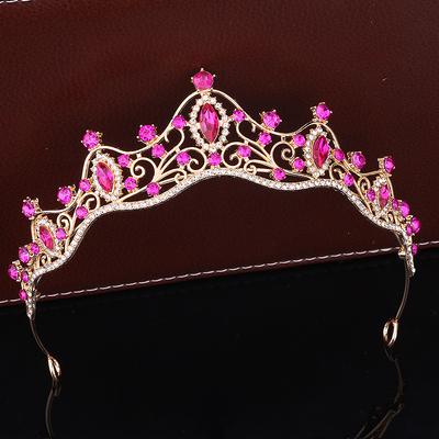 Retro Bride Crown Girl Princess Birthday Crown Alloy Rhinestone Headband Wedding Dress Accessories