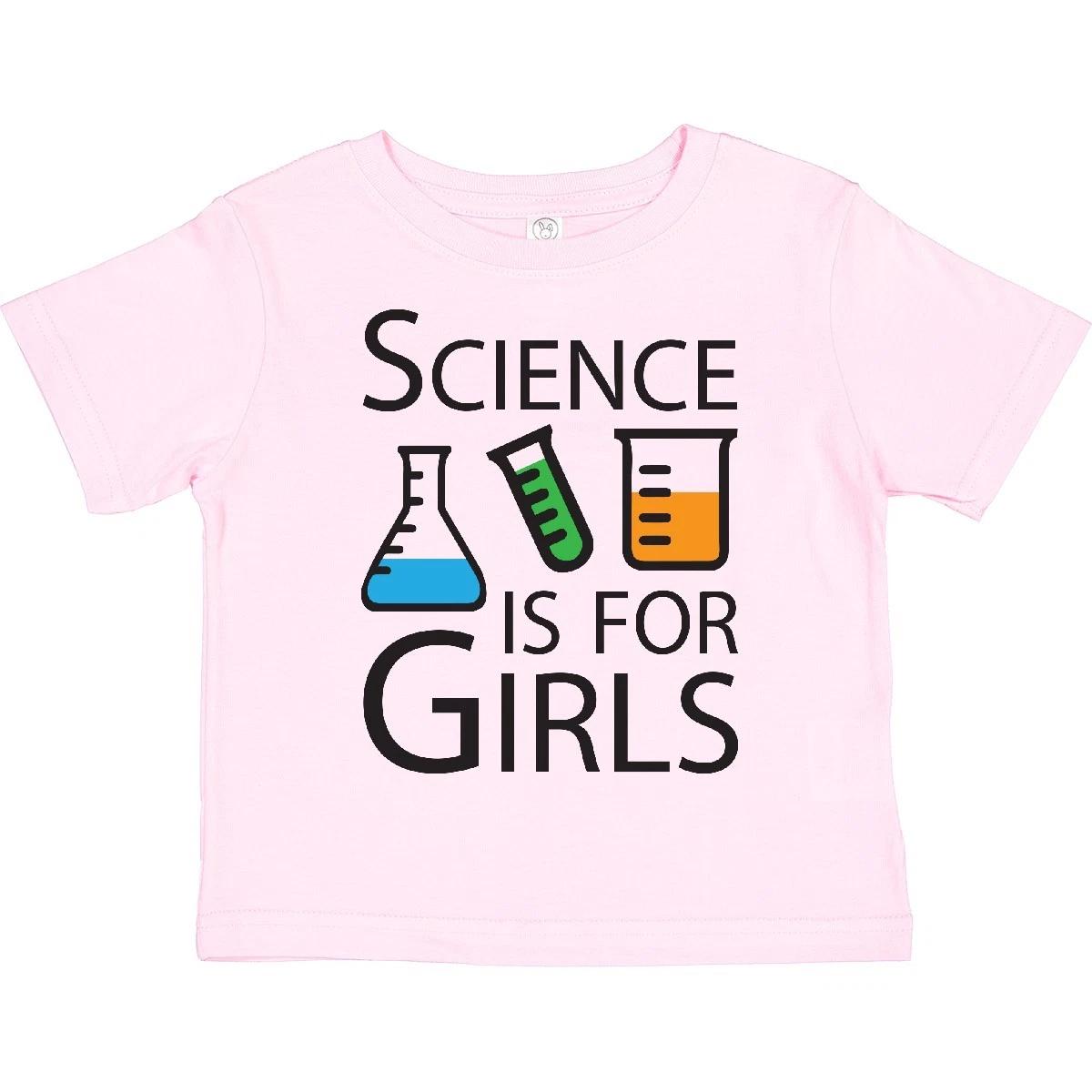 Inktastic Science Is For Girls Toddler kids boys T-Shirt Beaker Girl Power Test Tube Fun 130