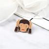 Personalized Animal Brooch Cartoon Lovely Shy Monkey Enamel Pins Cute Funny Badges Jewelry Gifts Backpack Lapel Pin Dropshipping