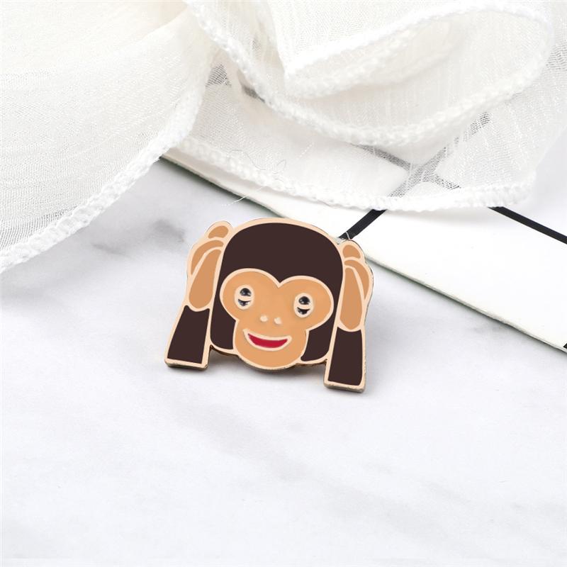 Personalized Animal Brooch Cartoon Lovely Shy Monkey Enamel Pins Cute Funny Badges Jewelry Gifts Backpack Lapel Pin Dropshipping