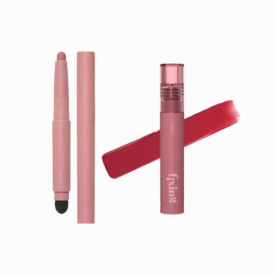 Etude Base & Over Lip Pencil #Pink Beige 1g + Fixing Tint 4g