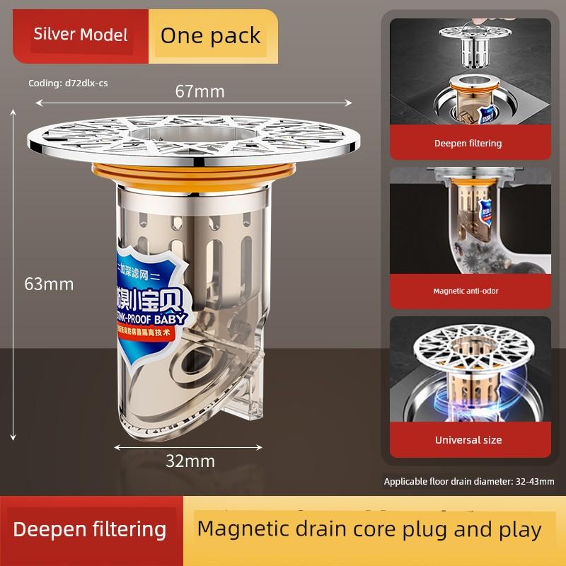 Universal Anti-Odor Core for Bathroom Floor Drain, Anti-Insect and Anti-Odor Seal for Toilet Drain Pipes