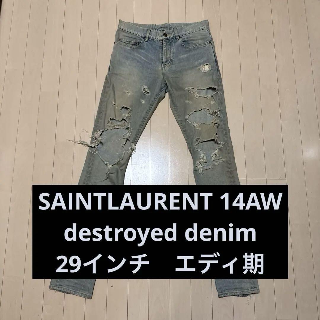 

[USED] Masterpiece SAINT LAURENT 14AW Destroyed Denim Eddie Era Archive