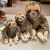 High Quality Simulation Sloth Plush Toys Handmade Fluffy Sitting&Lying Prone Pose Sloth Doll Cute Big Size Hugging Animal Doll