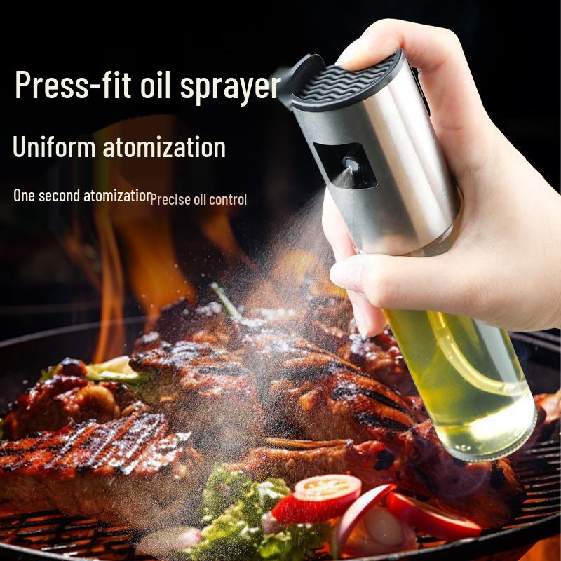 Stainless Steel Glass Oil Sprayer Bottle - Leak-Proof and Scaled for Barbecue & Olive Oil