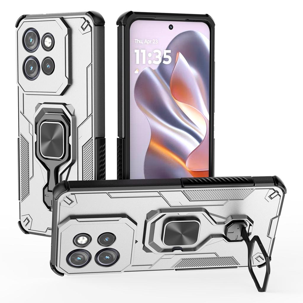 Phone Case for Motorola Edge 50 Neo 5G/Moto S50 5G/ThinkPhone 25 5G Rotatable Ring Kickstand PC+TPU Shockproof Cover