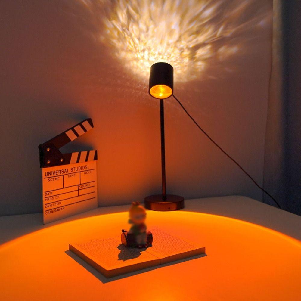 16 Colors Water Ripple Lamp 360° Rotation Button Control Sunset Lamp 36v Internet Famous Dual-Head Design Bedroom Light