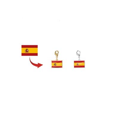 10mm Width National Country Flags Charms Stainless Steel Charms for DIY Making Necklace Bagchain Keychain
