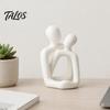 Romantic Bookshelf Display Ornament 3D Printed Abstract Couple Statue, Minimalist Couples Bedroom Decor, White Hugging Lovers Sculptures, Long-lasting