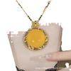 Iridescent Amber Cloisonné Enamel Pendant Necklace - Autumn Winter Landscape Accessory