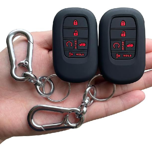 TANDRIVE Key Fob Cover For (5 Buttons) Honda 2026 2025- Civic Accord CR-V HR-V Pilot And 2026 Passport, Silicone, 2-Pack, Black