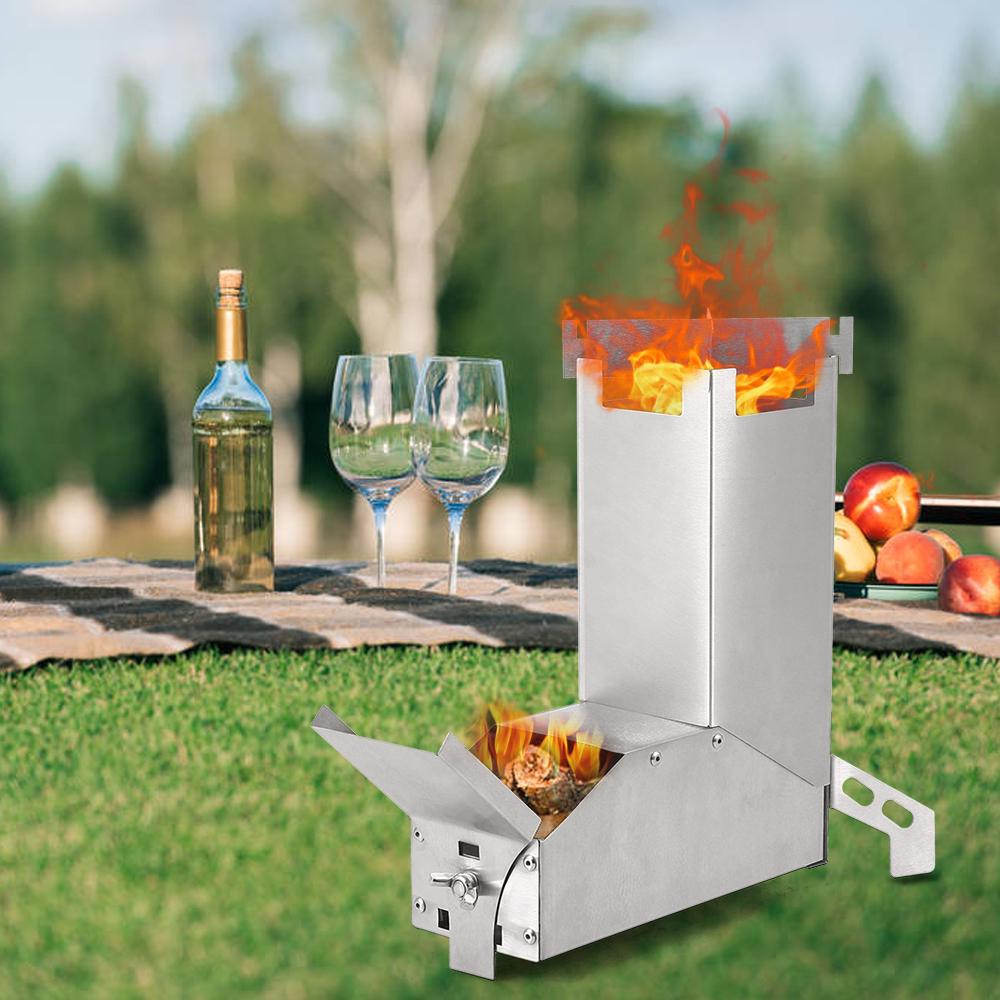 

Lixada Outdoor Collapsible Wood Burning Stainless Steel Stove Backpacking Camp Tent Stove
