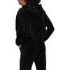 adidas Originals Clover Logo Print Cropped Hoodie Women Tops Black GI1117