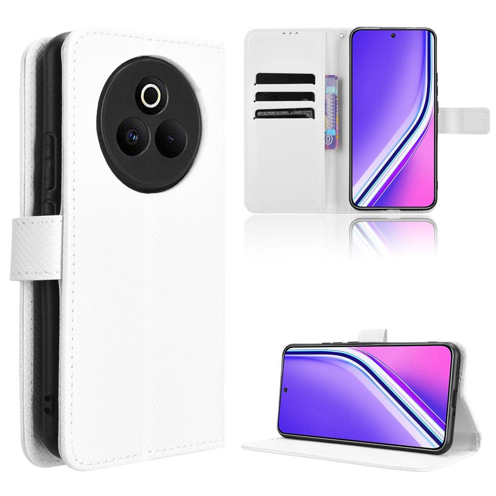 For Realme P3 Pro 5G Leather Wallet Case with Strap Diamond Texture Phone Cover