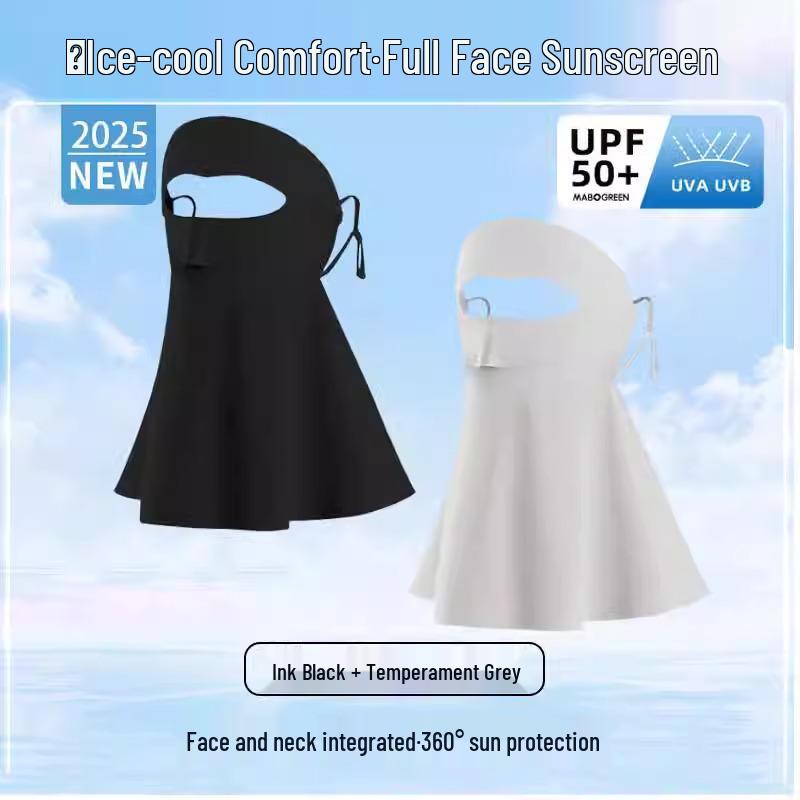Women's Full Face UV Protection Facekini with Neck Guard - 2025 Style Summer Sunshade