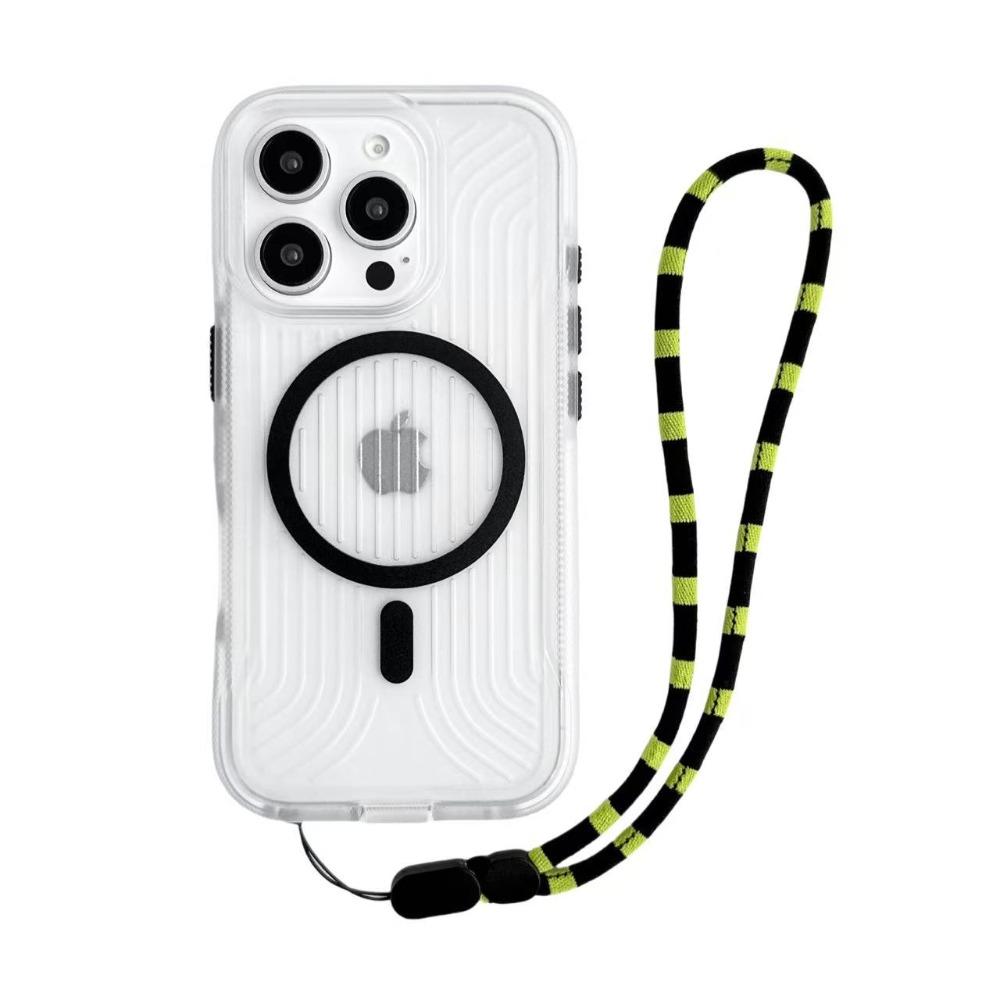Military Grade Anti-Drop Noctilucent Phone Case For IPhone 16 15 14 Plus 13 12 Pro Max Anti-Slip with Wrist Strap Magnetic Cover