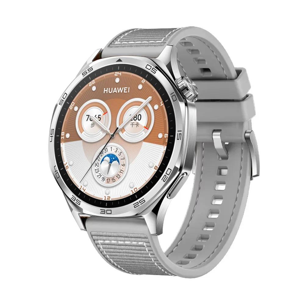 Composite silicone Strap for Huawei Watch GT5/GT4 46mm Nylon Breathable Bracelet for 22mm Huawei Watch 4 3 Pro/GT5 GT3 Pro Band
