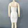 New Bandage Dress Suspender White Sexy Mesh Tight Niche Diamond-encrusted Mini Hip Skirt Women