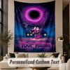 Custom Text Printed Tapestry Courage the Cowardly Dog Pattern Large Wall Hanging Indoor Room Decor