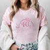 Women T-shirt 40th Fabulous Tees Ladies 40th Birthday Queen Party Shirt Fashion Graphic Tops Casual Aesthetic Female Clothing