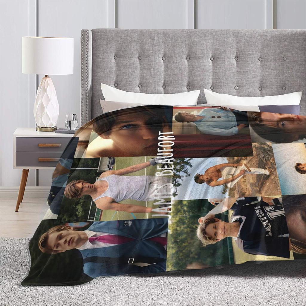 James Beaufort Flannel Blanket Soft Warm Throw Blanket for Home Decor Camping Funny Bedspread Sofa Bed Cover