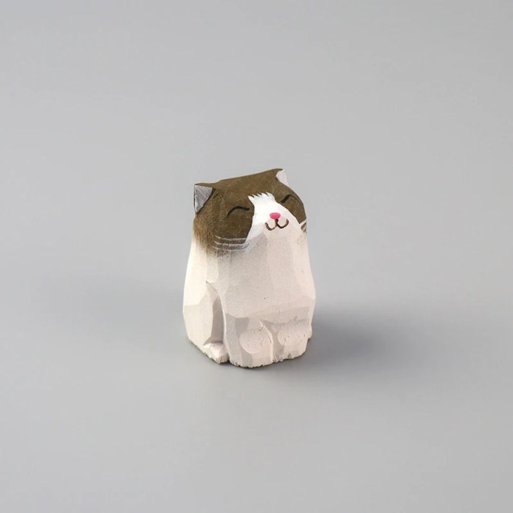 Mini Cat Dog Statues Cute Kitten Sculpture Handicrafts Small Animal Dolls Kid
