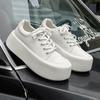 Niche flow design ins thick-soled heightening board shoes little white shoes bread muffin shoes 25542 white-J